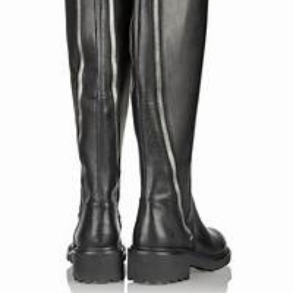 Ash Seven Black Leather Combat Boot - Picture 3 of 8